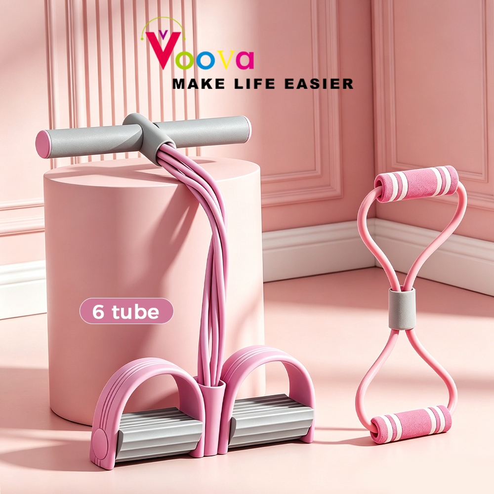 VOOVA Paket Olahraga Murah Meriah/ Bundling Alat Olahraga Rumahan/ Tummy Trimmer dan Tali Yoga/ Tali Stretching Fitness Rope