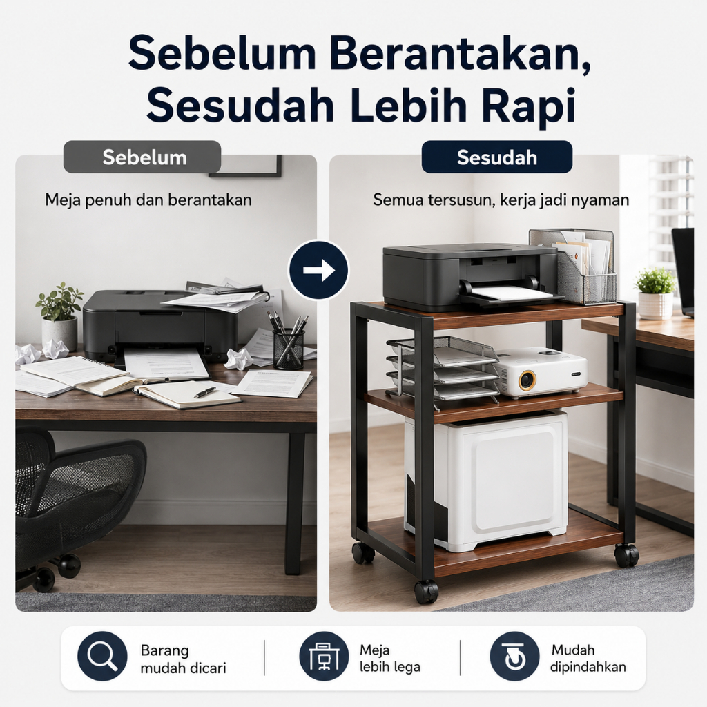 Jual Rak Susun Serbaguna Rak printer microwave Dudukan Printer Dan ...