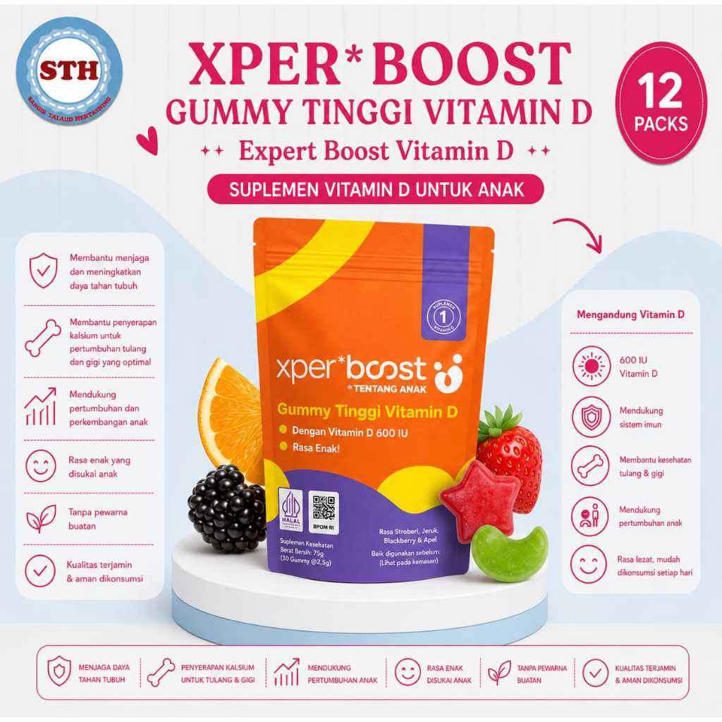 Jual Xper Boost Gummy Tinggi Vitamin D 600 IU | Shopee Indonesia