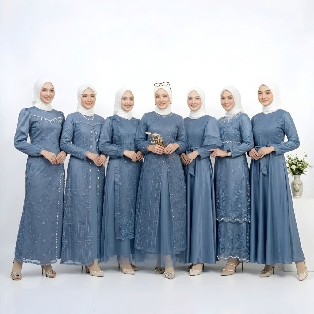 Jual Baju Gamis Warna Denim Terlengkap & Harga Terbaru Oktober 2026 ...