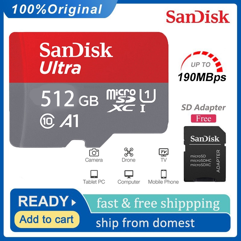 Jual Sandisk UItra Memory Card hp MiCro SD 2TB/1TB/512GB/256GB/128GB ...