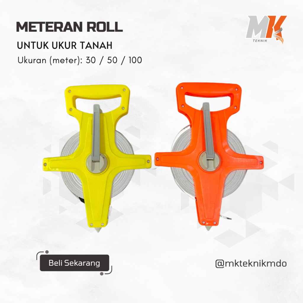 Jual METERAN ROLL FIBER RUSH 30 METER 50 METER 100 METER METERAN TANJAP ...