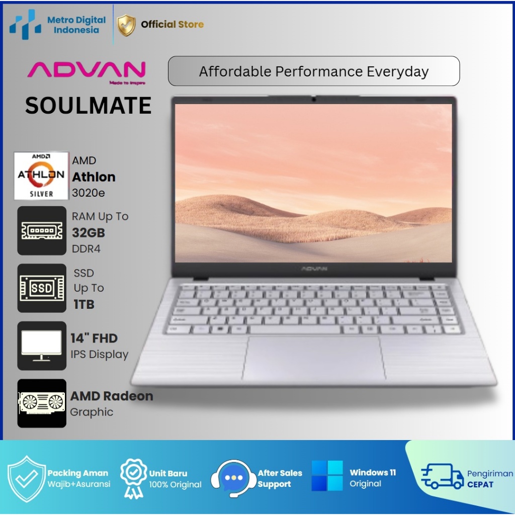 Jual ADVAN Soulmate X Amd Athlon 3020e RAM16GB SSD512GB Windows 11 ...