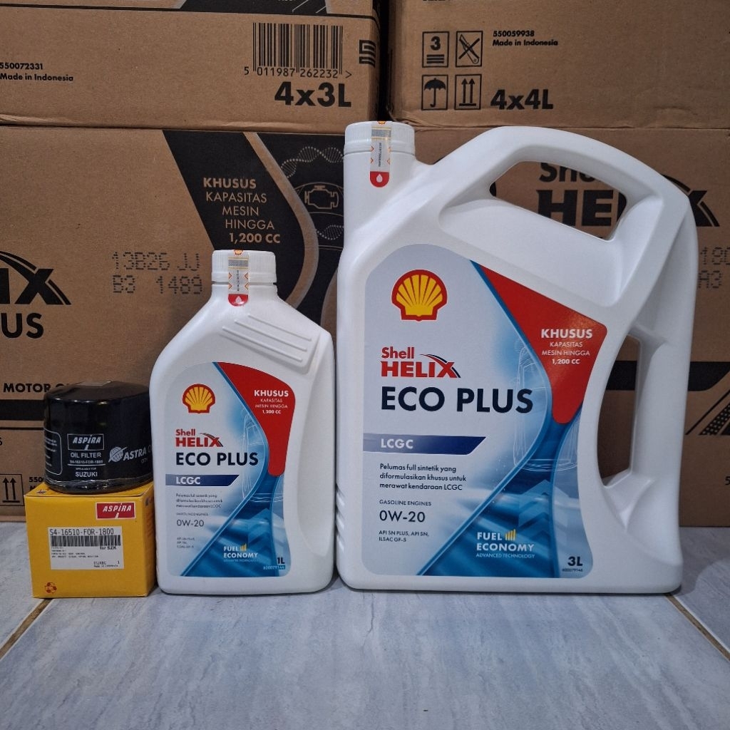 Jual Paket Oli SHELL ECO PLUS 0W-20 4 Liter dan filter oli mobil SUZUKI ...