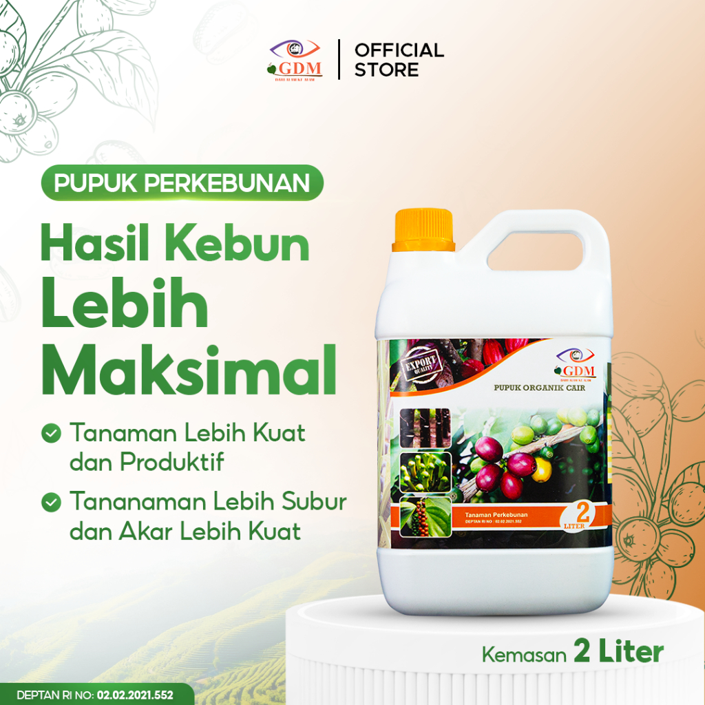 GDM Pupuk Organik Perkebunan 2L | Lebih Hemat untuk Pemakaian Rutin | Produksi Lebih Stabil & Optimal