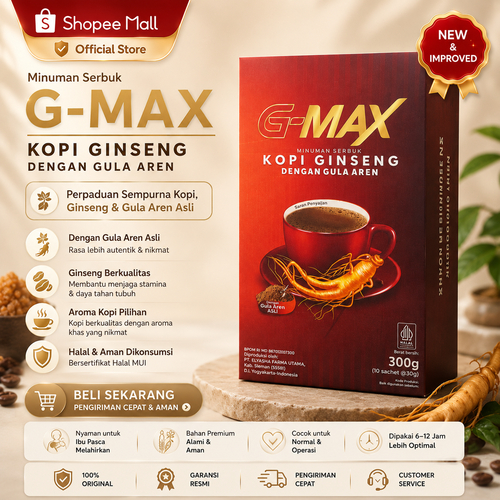 Jual G max Minuman Kopi Rasa Gula Aren Original Bpom 1 Box Isi 10 ...
