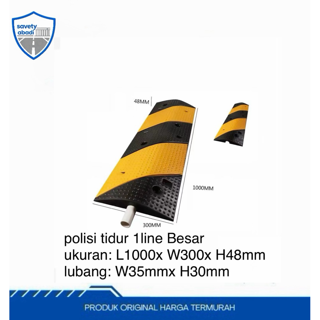 Jual Polisi Tidur 1 Line 1jalur Karet Rubber Speed Hump ada lubang ...