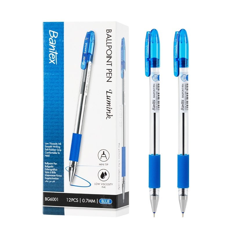 Bantex Pulpen 0.7 mm Ballpoint Ball Pen Tinta Hitam Viskositas Rendah Pegangan Karet Lembut BG6001 (8)