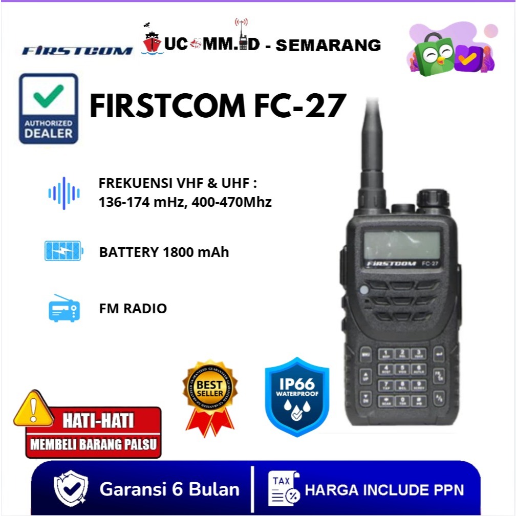 Jual FIRSTCOM FC27 Dualband Waterproof HT Firstcom Fc 27 Fc-27 IP66 ...