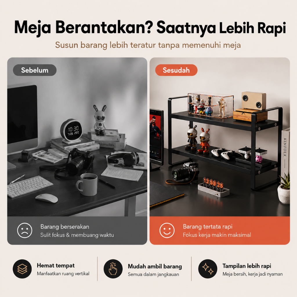 Jual Rak Desktop Storage Rak Buku Minimalis Rak Serbaguna Desktop Rak ...