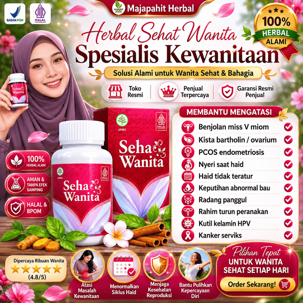 Obat keputihan Sehat Wanita Original Herbal Pelancaran Menstruasi Obat Benjolan Miss V Kista Bartholin Miom PCOS Endometriosis Ovarium Nyeri Saat Haid Radang Panggul Tuba Falopi Tersumbat Gurah Rahim Turun Peranakan Kanker Serviks