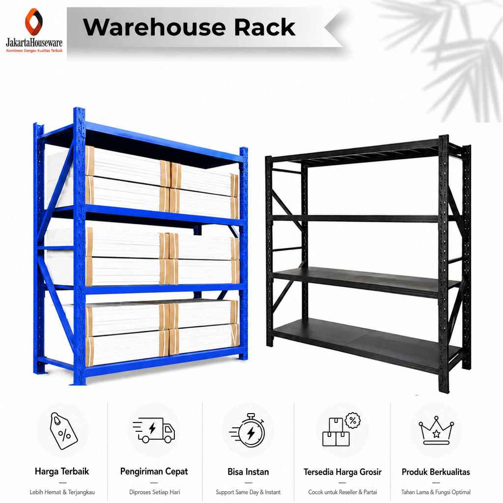 Jual Rak Besi 4 Susun Rak Gudang / Rak Barang 4 Tingkat Bahan Besi ...