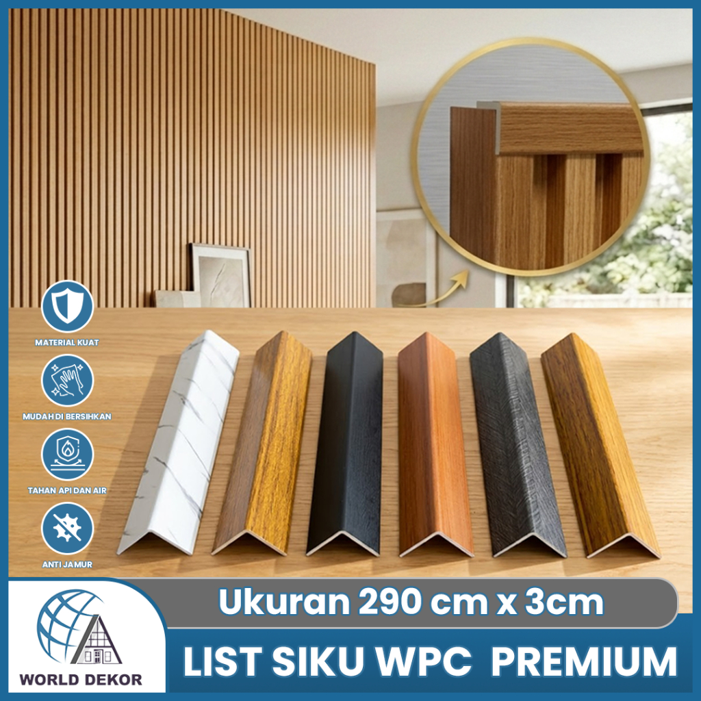 Jual Worlddekor - List Sudut Siku L WPC 2.9M Serai Kayu / List SIku ...