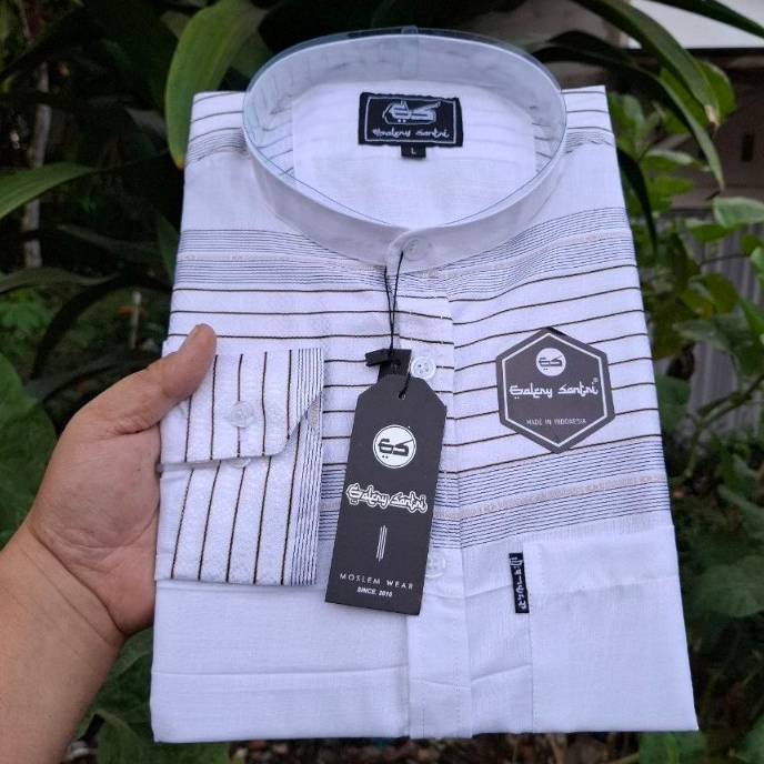Galery Santri Baju Koko Pria lengan Panjang Katun Songket Madinah - Kemaja koko pria