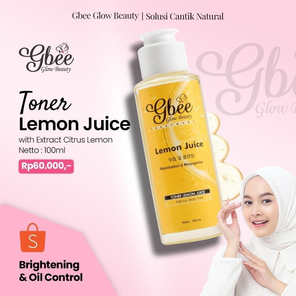 Jual Gbee Glow Beauty Toner Wajah Lemon Pembersih muka Untuk kecilkan ...