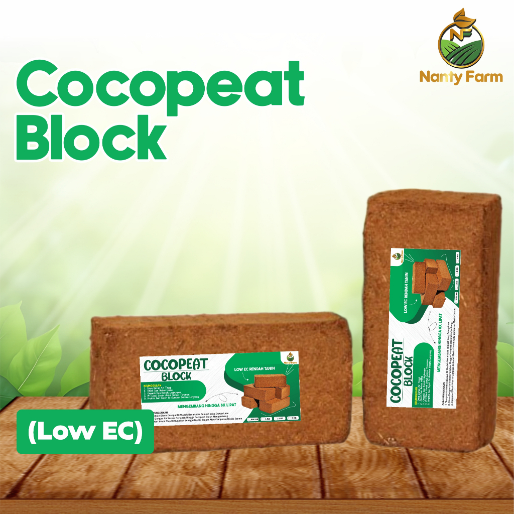 Cocopit Block 650gr Media Tanam Cocopeat 650gram, Sudah Fermentasi Low Ec Siap Pakai