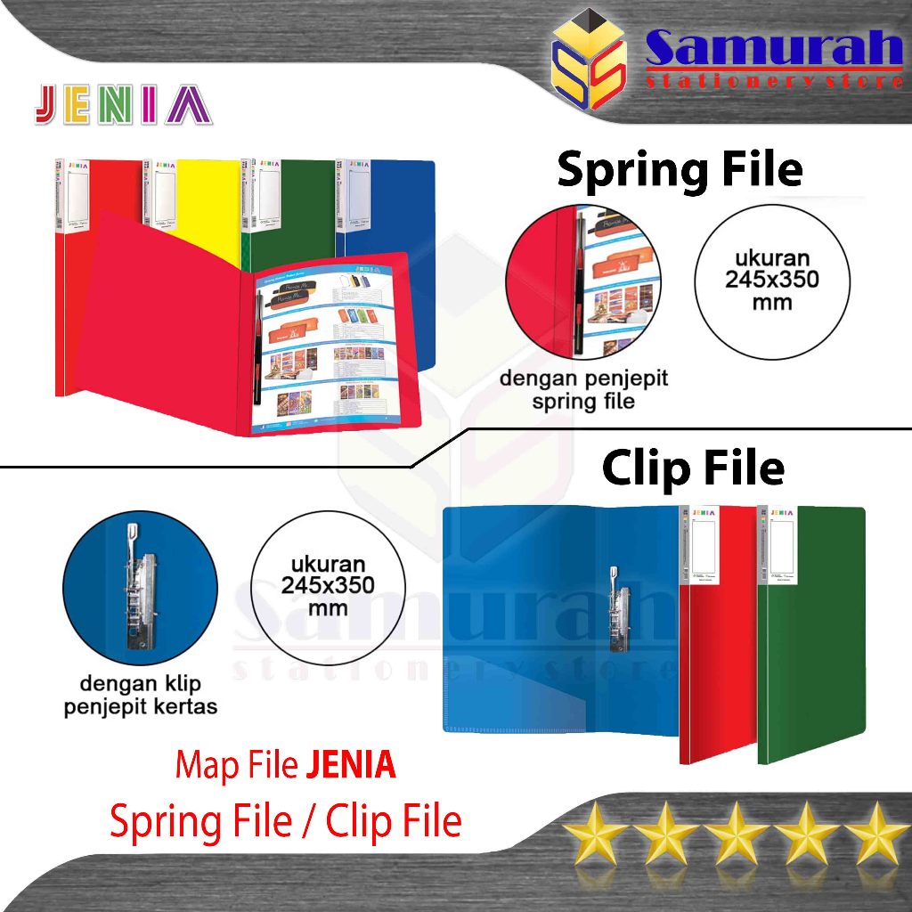 Jual Spring File Jenia Ukuran Folio / Map Album Plastik Snell / Clip ...