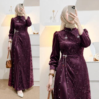 Khansa Gamis Kondangan Dress Pesta Wisuda Tunangan Lamaran Baju Wanita Melayu Baju Muslim Modern