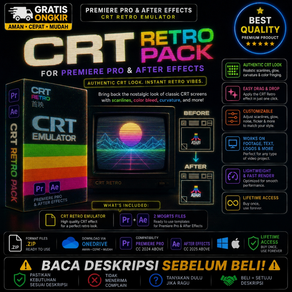 Premiere Pro - After Effects - CRT Retro Pack - 250425