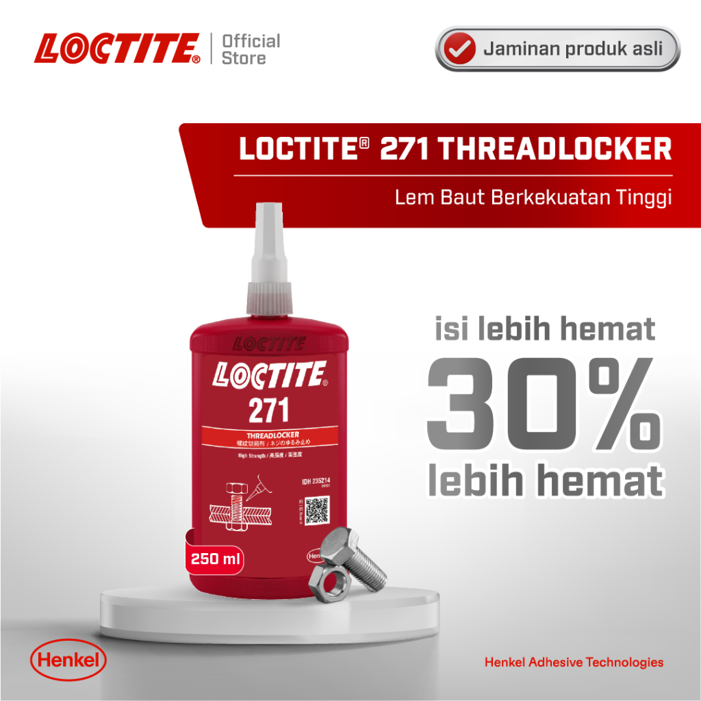 Jual Henkel LOCTITE 271 Threadlocker Lem Baut - 250 ml | Shopee Indonesia