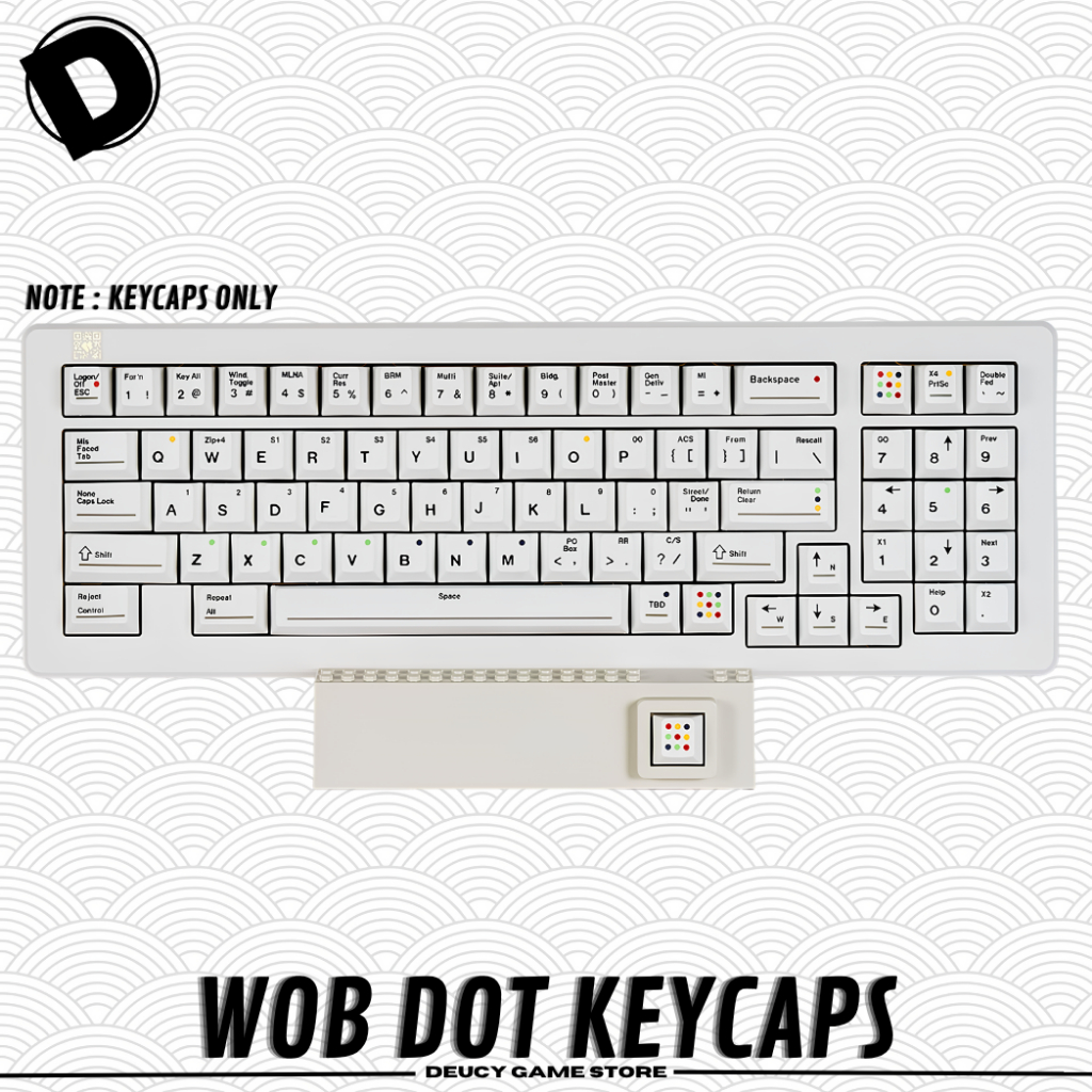 Jual WOB Dot Ultra-White PBT Dye-Sub Keycaps Set 144 Keys Cherry ...
