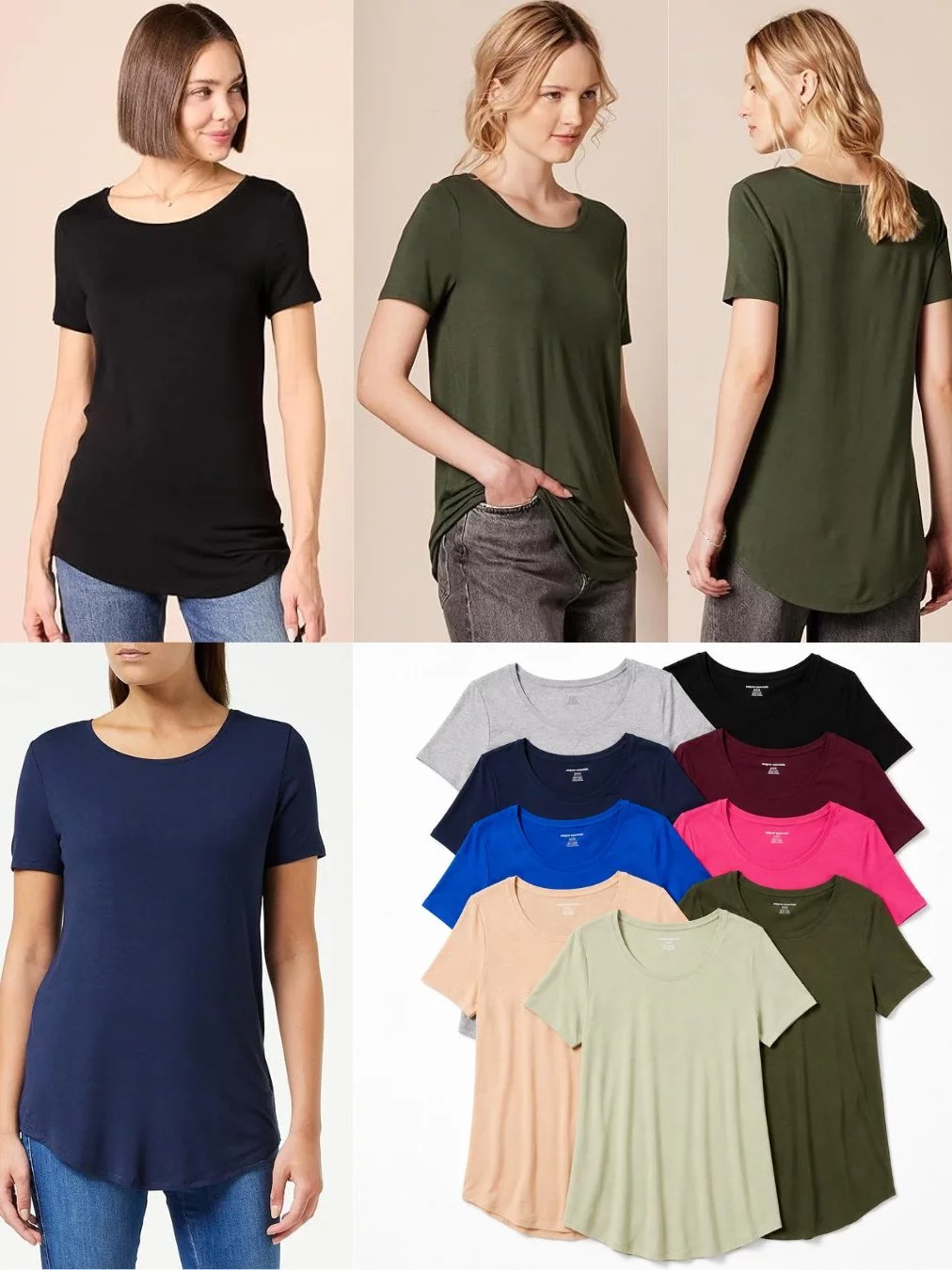 Kaos Tunic Basic Lengan Pendek Bahan Jersey AMZ Scoop-neck Jersey Tunic T-Shirt - 2521