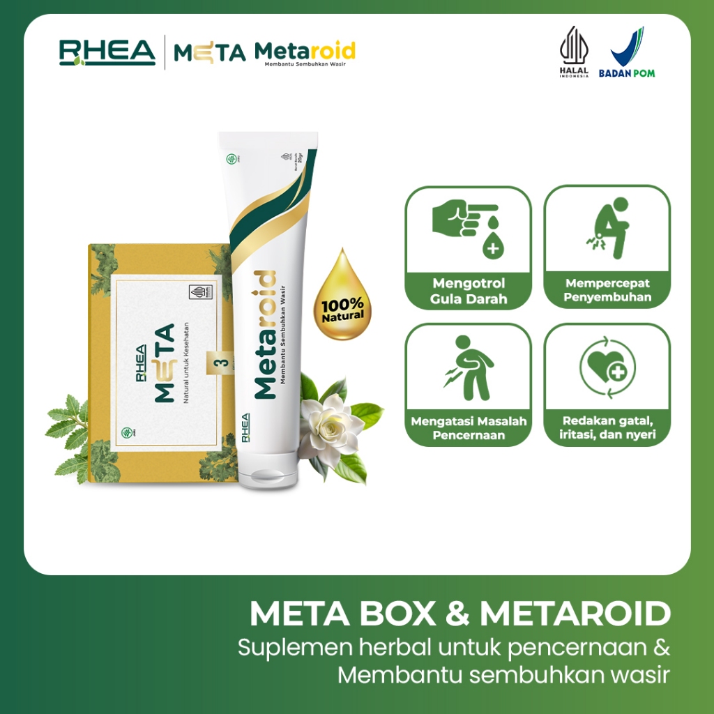 RHEA META Box 30 Kapsul + RHEA Metaroid 20gr  | Natural BPOM HALAL