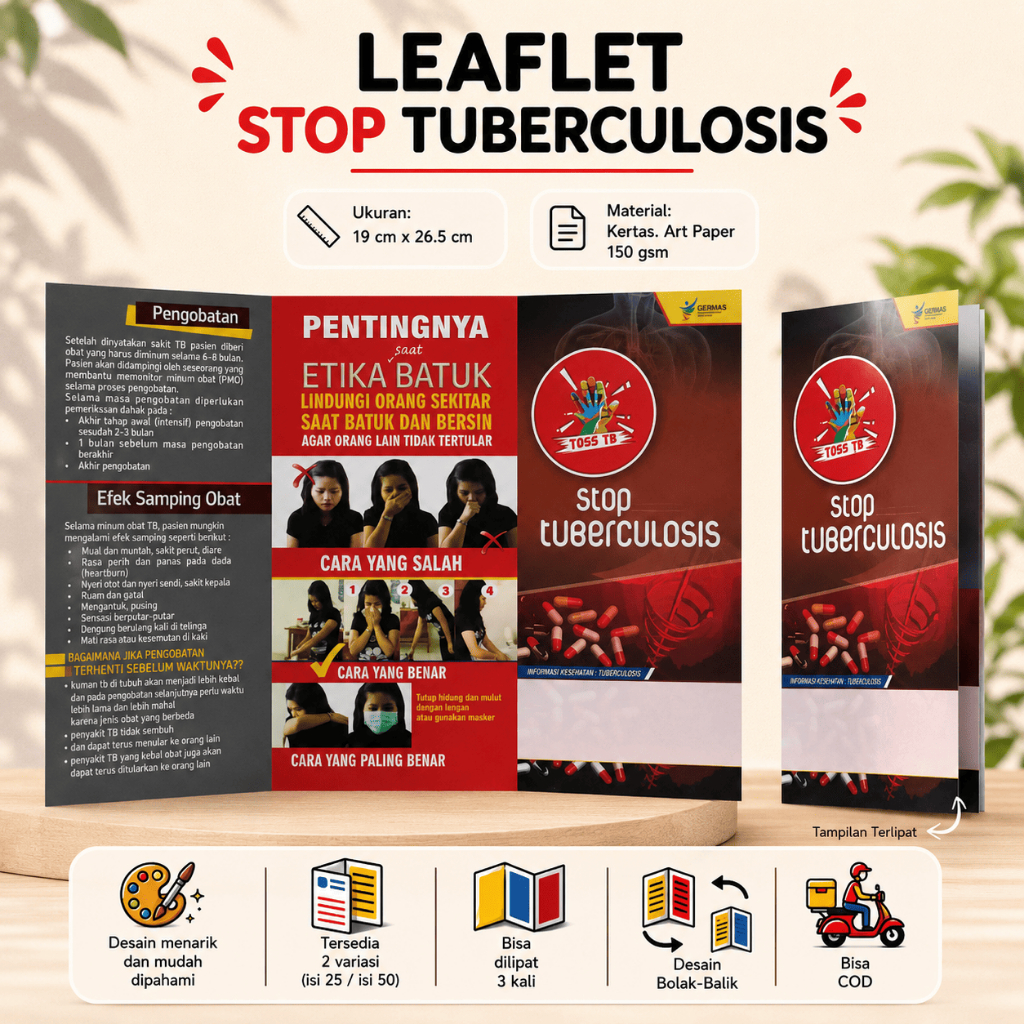 Jual Leaflet Stop Tuberculosis - TBC - Gangguan Paru-Paru - Brosur ...