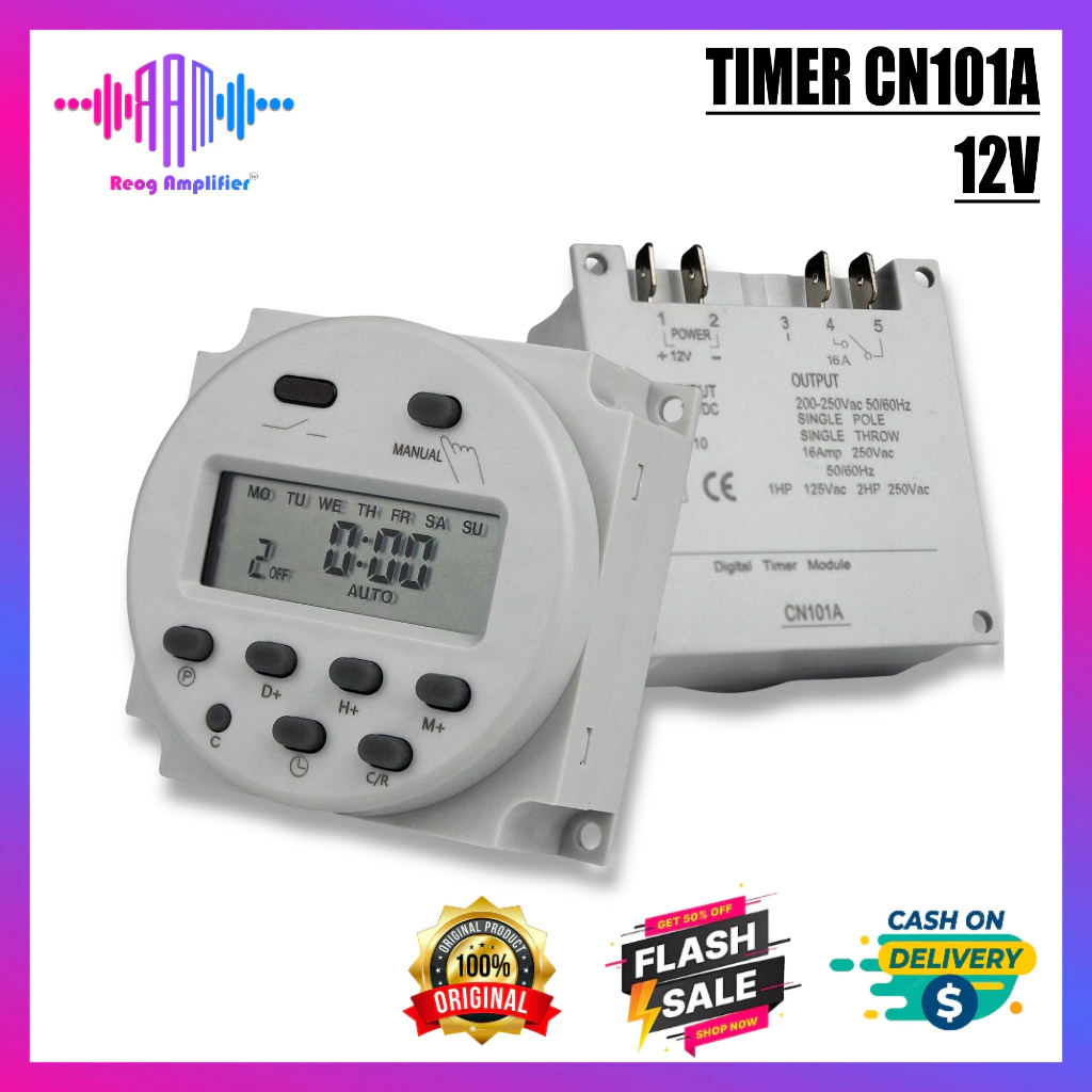 Jual TIMER DIGITAL 12V DC 16A PROGRAMABLE SWITCH AUTO ON/OFF Timer 12 V ...