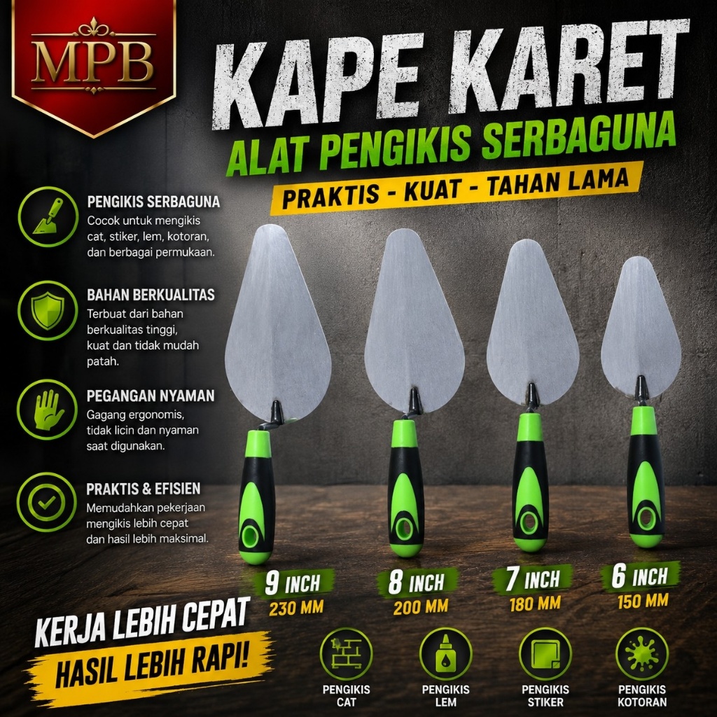 Jual Sendok Semen Centong Semen Gagang Karet 6 inch 7 inch 8 inch 9 ...