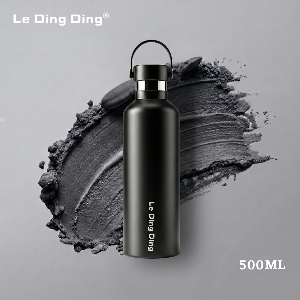 Le Ding Ding-Tumbler Stainless Steel Tumbler tahan panas dingin 24 jam Termos Tutup Bambu 500ml