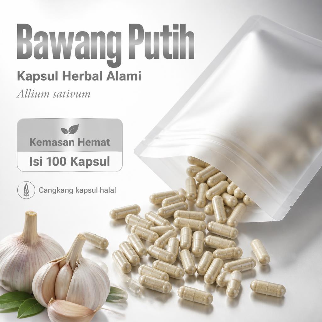 Kapsul Bawang Putih Garlic Ekstrak Asli Obat Penurun Kolesterol Darah Tinggi Suplemen Imun Isi 100