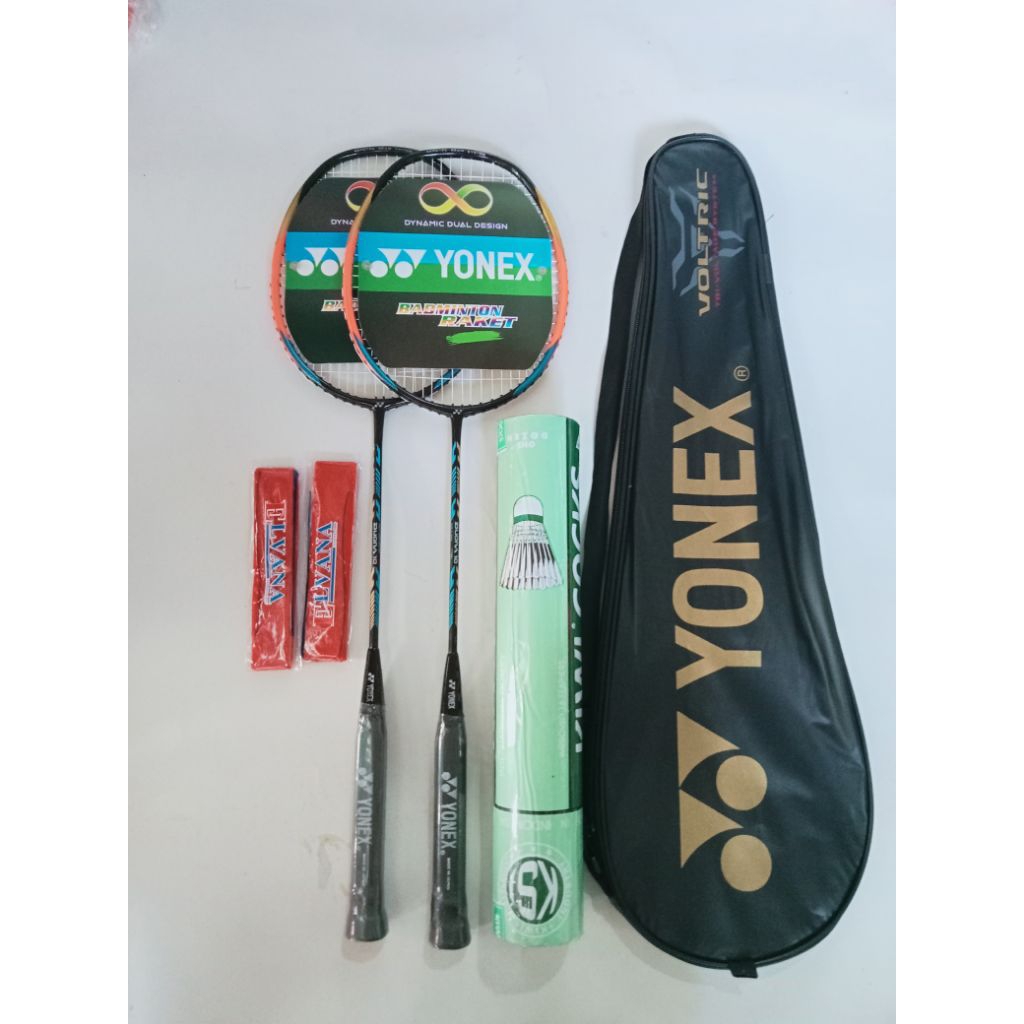 Jual RAKET BADMINTON PAKET LENGKAP 2 RAKET 2 GRIP 1 TAS & BONUS KOK ISI ...