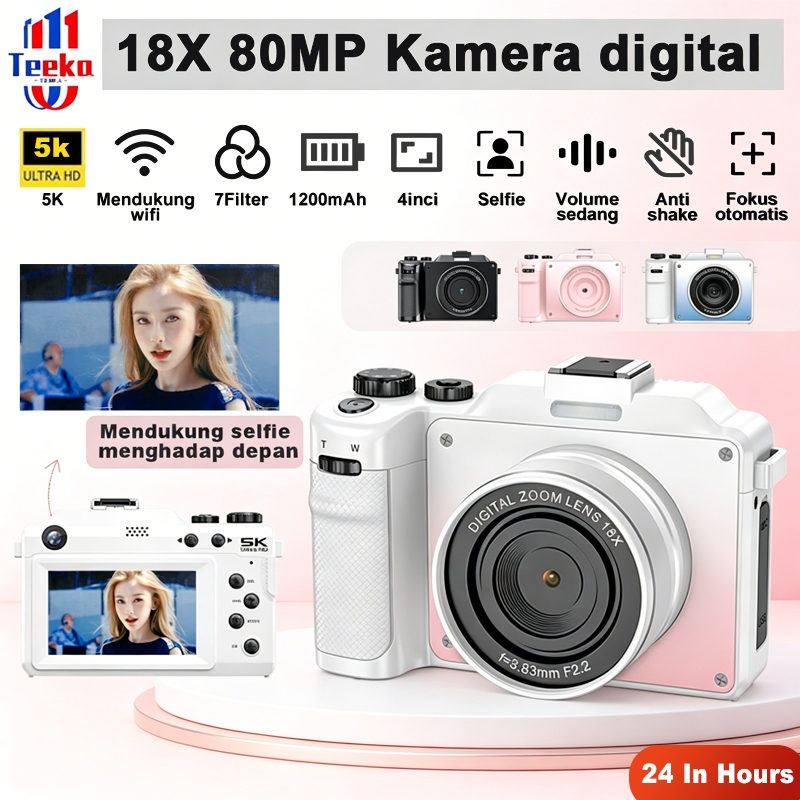 Jual TEEKA X9 80MP Wifi Super Jelas Digital Kamera 5K Video 18X Digital ...