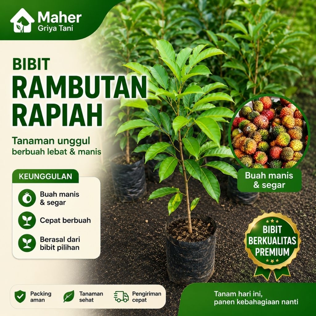 Jual bibit rambutan rapi'ah asli tinggi 50cm-65cm tanaman buah hasil ...