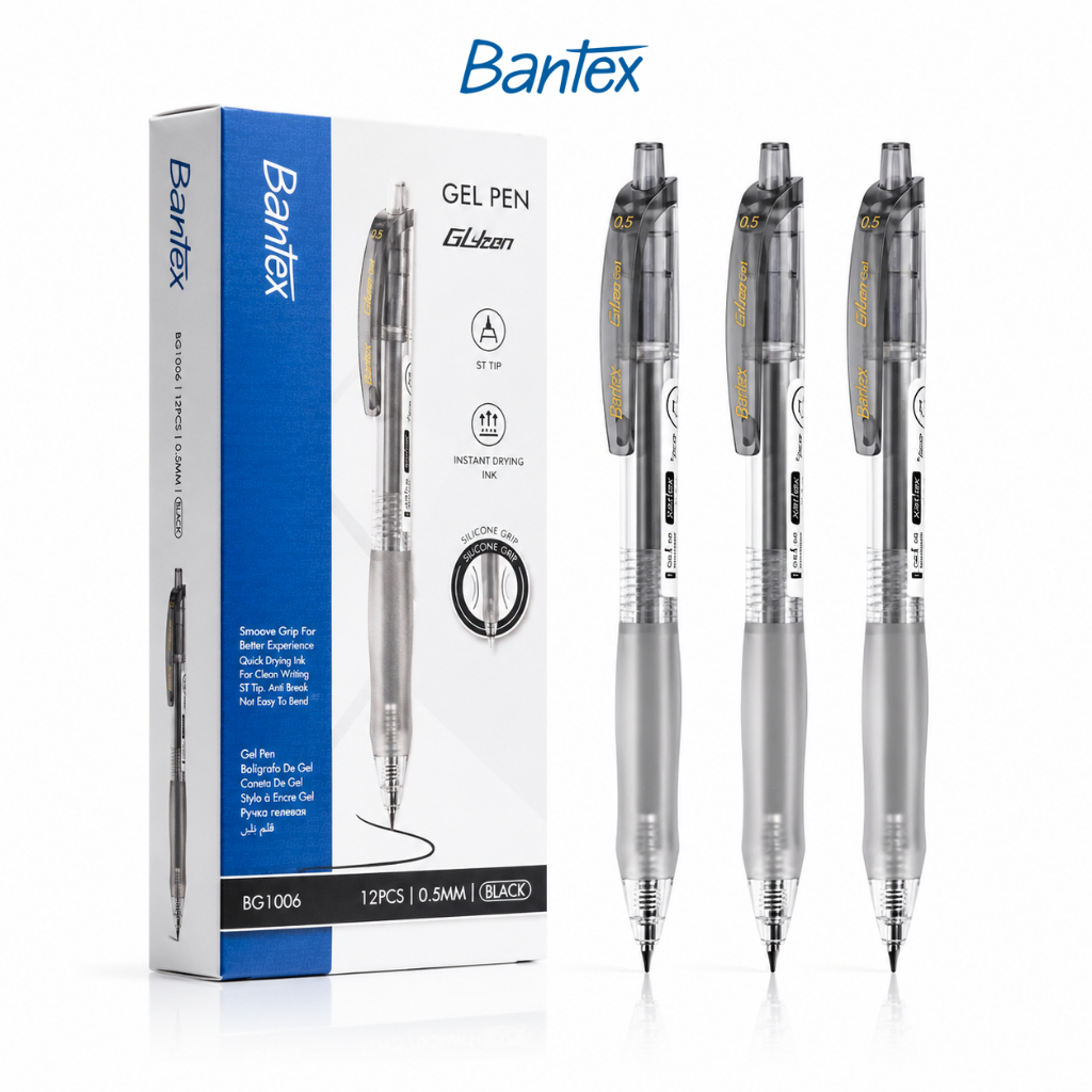 Pulpen Pena Gel Pen ST Tip 0.5 mm Silicone Grip Bantex BG1006