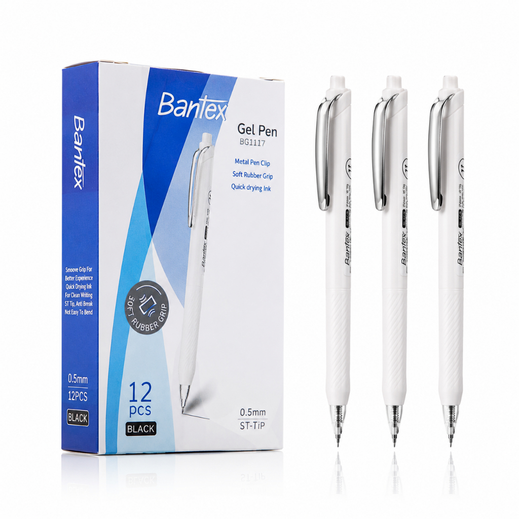 Bantex Gel Pen 0.5 mm / Pulpen Pena Tip ST Tinta Anti Macet Cepat Kering BG1117 (2)