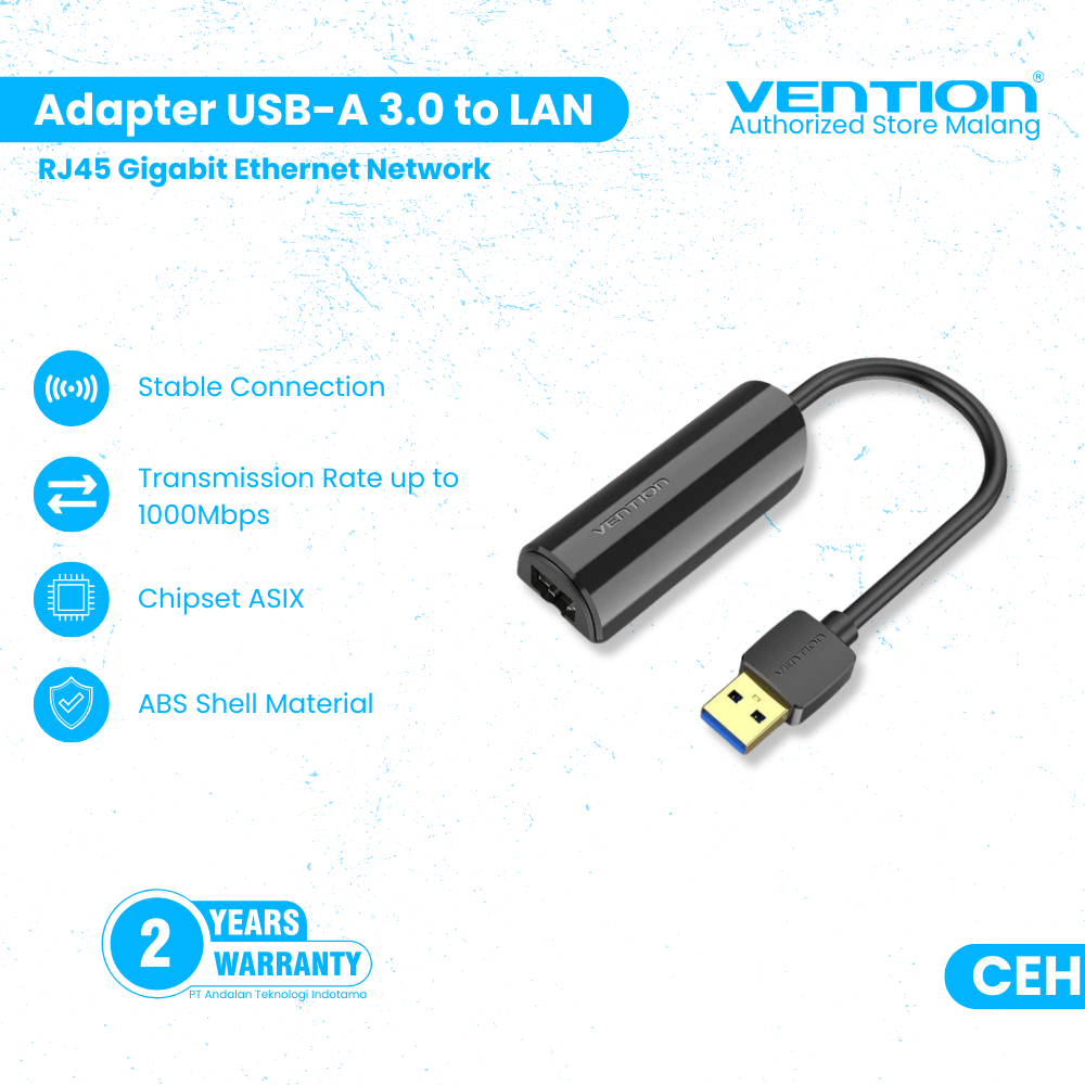 Jual Vention USB A 3.0 to LAN RJ45 Ethernet Adapter High Speed 100Mbps ...