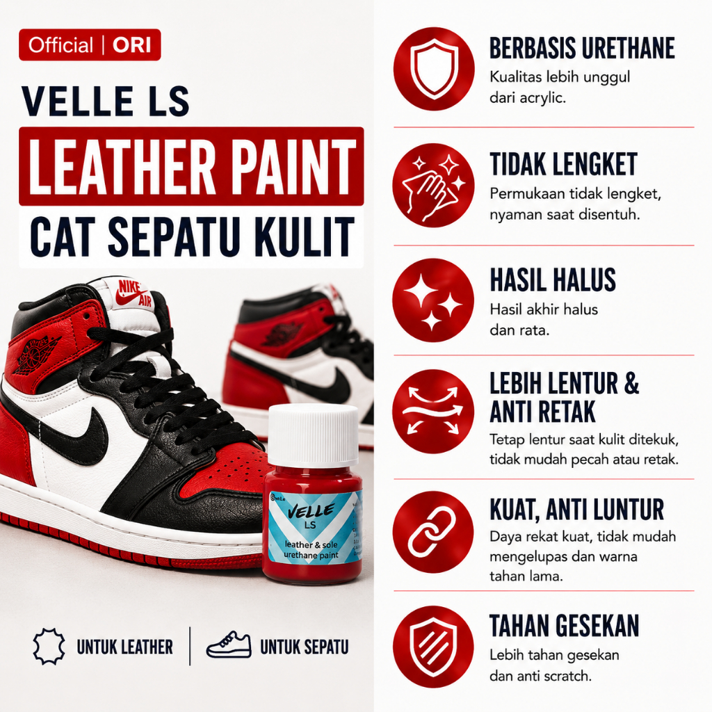 Jual Cat Sepatu Kulit & Sneakers Permanen Anti Retak – Leather Paint ...