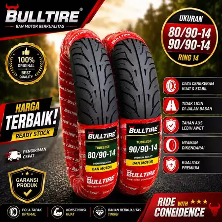 Ban Tubeless Matic 80/90 90/90 Ring 14 Untuk Beat Vario Mio Genio Fino Xeon