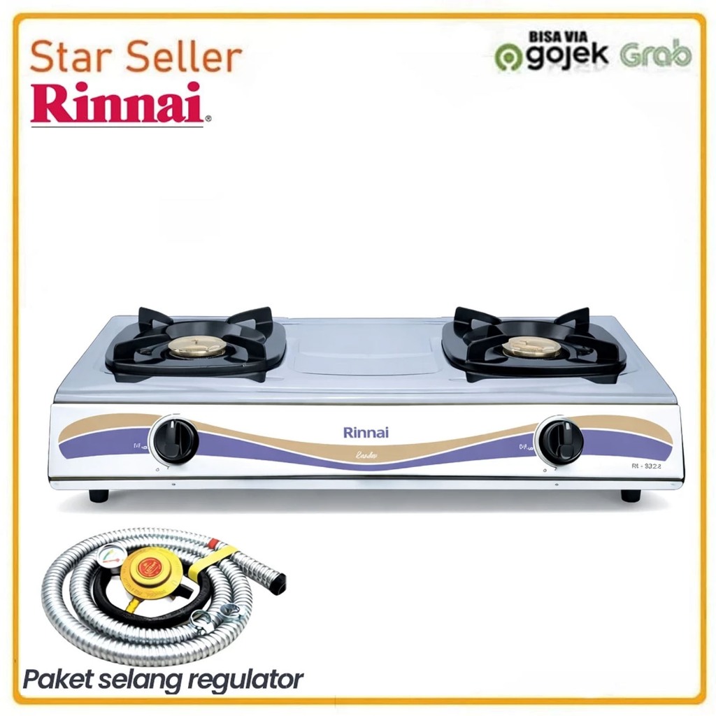 Jual Promo Kompor Rinnai RI-522E Kompor Gas 2 Tungku Stainless Steel ...