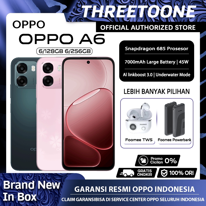 [Official Store] OPPO A6 6/128GB 6/256GB Snapdragon 685 7000mAh 45W Garansi Resmi OPPO Indonesia