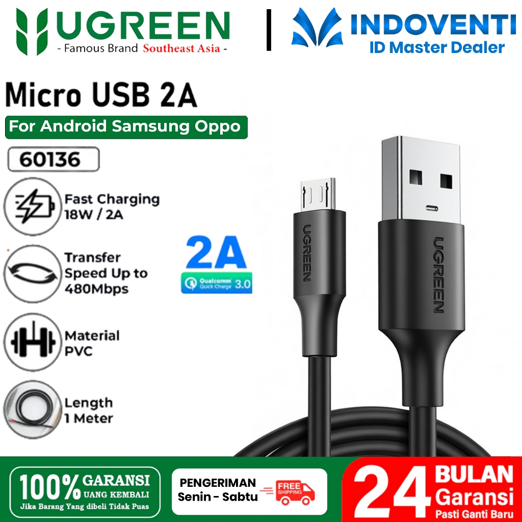 Jual UGREEN Kabel Data Micro USB For Android Fast Charging 18W | Shopee ...