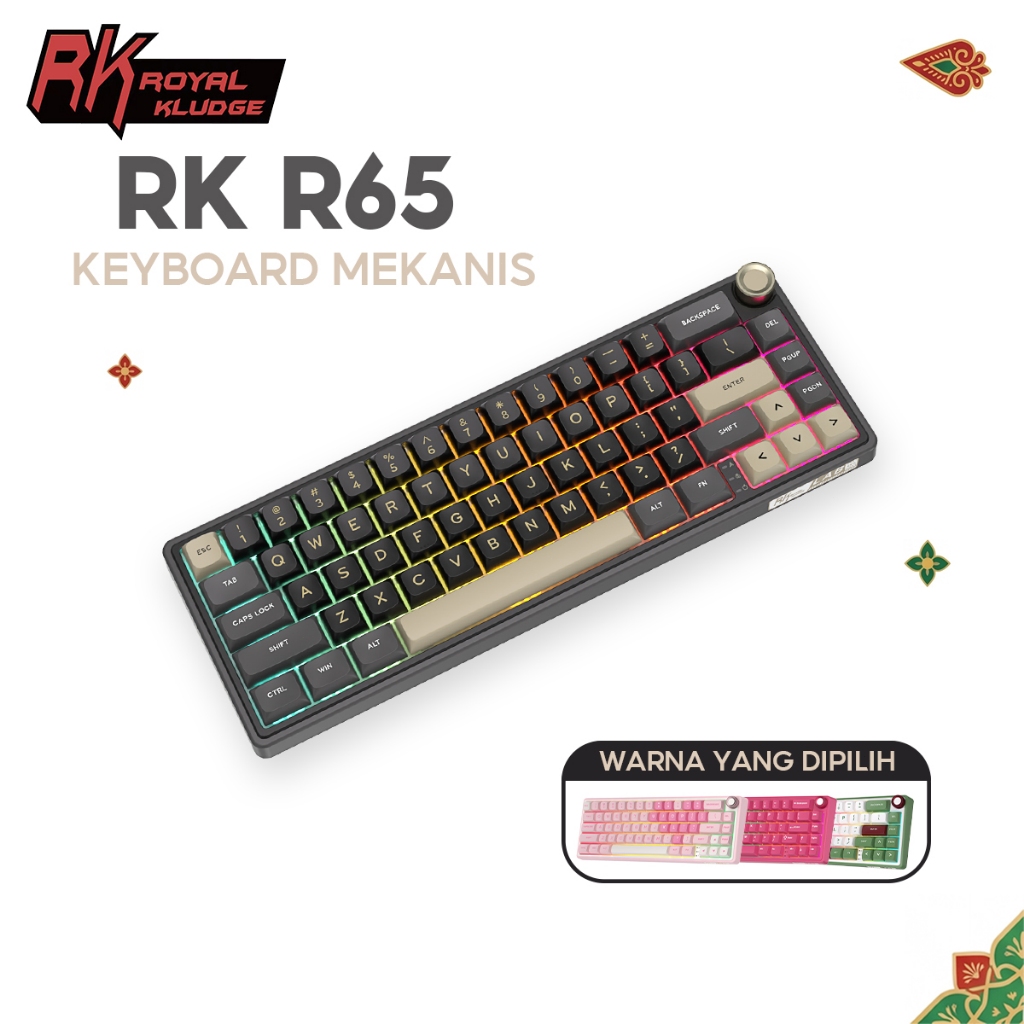 Jual Royal Kludge RK R65 Phantom 66 keys RGB Hotswappable Mechanical ...