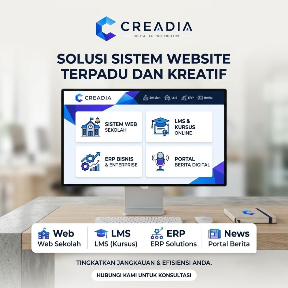 Jasa Pembuatan Website Sistem Custom | Web Sekolah, Kursus (LMS), ERP, Portal Berita