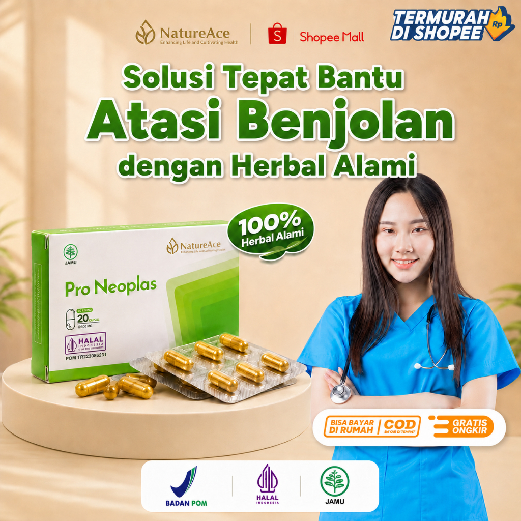 Nature Ace - Pro Neoplas Herbal Atasi Kanker Tumor Benjolan Asli 100% Jaga Imun Kesehatan Daya Tahan Tubuh Halal MUI BPOM