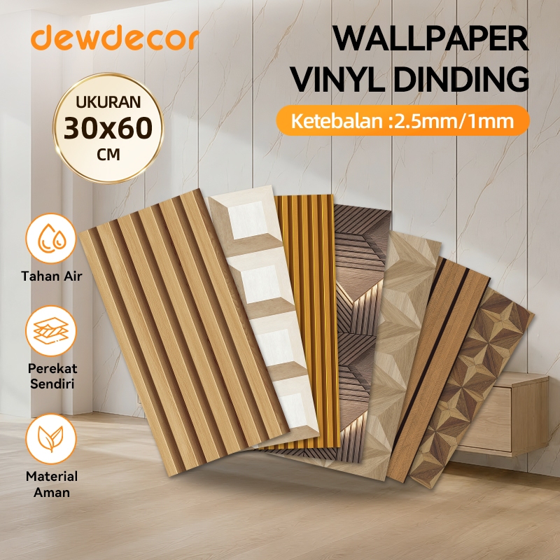 [30cm x 60cm] Paket 10 Lembar! Dewdecor Wallpaper WPC Vinyl Marble Wallpaper Dinding Granit (Ketebalan 2,5mm)