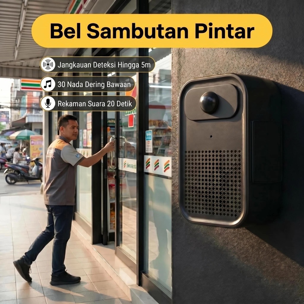 Welcome Automatic Doorbell Alarm Bell Pintu bel sensor Masuk Home Shope Supermarket Infrared Motion Sensor Induction Alarm