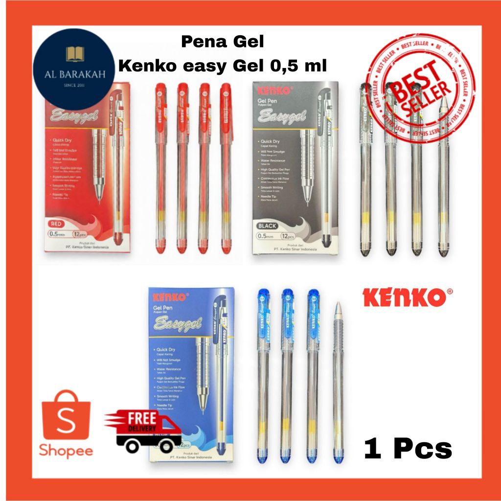Jual 1 Pcs !!! Pena Gel Merek KENKO Tebal 0.5 mm / KENKO 0.5mm EASY GEL ...