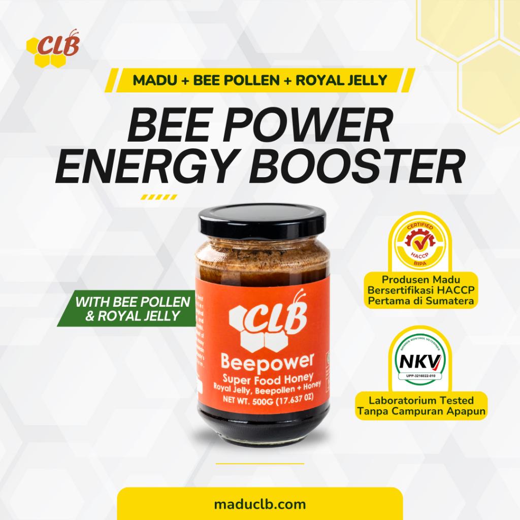 Jual CLB BEE POWER Madu Murni + Royal Jelly + Bee Pollen Penambah ...